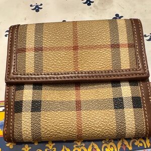 Vintage Burberry Plaid Brown and Tan Wallet